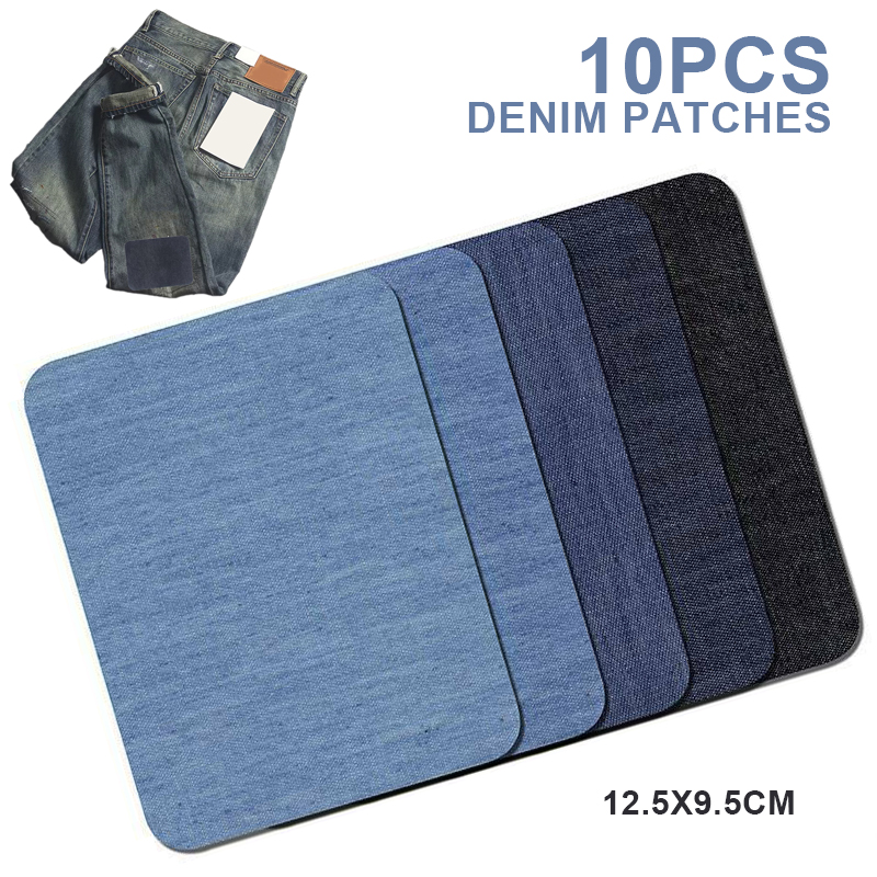10PCS Iron on Patches Denim Cloth Patch Repair Kit DIY Repa