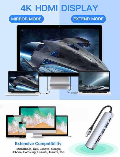 USB C HUB Type-C Adapter Docking Station with 4K HDMI USB3.0