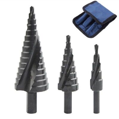 AT35 3Pcs HSS Cobalt Step Drill Bit Set Nitrogen High Speed