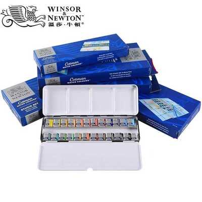 Winsor Newton Cotman Solid Watercolor Paint 12/24 Colors Iro