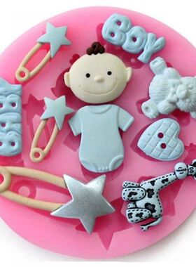 Pin baby girl silicone mold soap fondant molds sugar craft