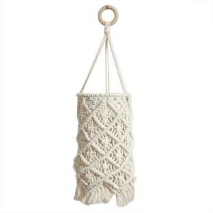Penutup Lampu Macrame Boho Gantung Liontin Cahaya Modern