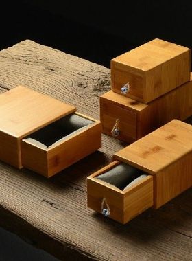 Drawer Bamboo Box Christmas New Year's Day Gift Mini zhu