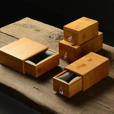 Drawer Bamboo Box Christmas New Year's Day Gift Mini zhu