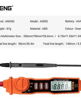 A3002 Digital Multimeter Pen Type 4000 Counts with Non Conta