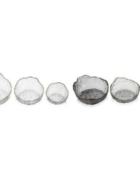 3Pcs Glass Salad Bowls Clear Irregular Shape Phnom Penh
