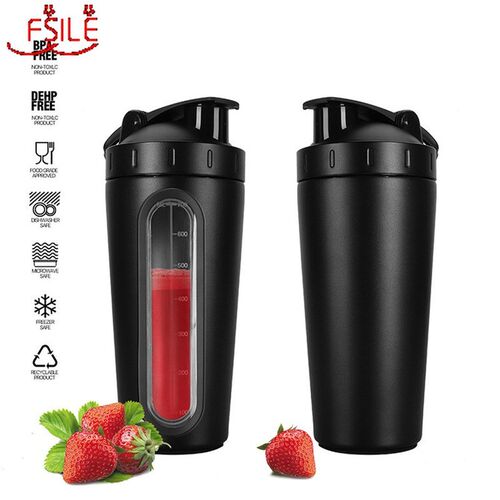 700ml Protein Shaker Stainless Steel Water Bottle Outdoor Gy