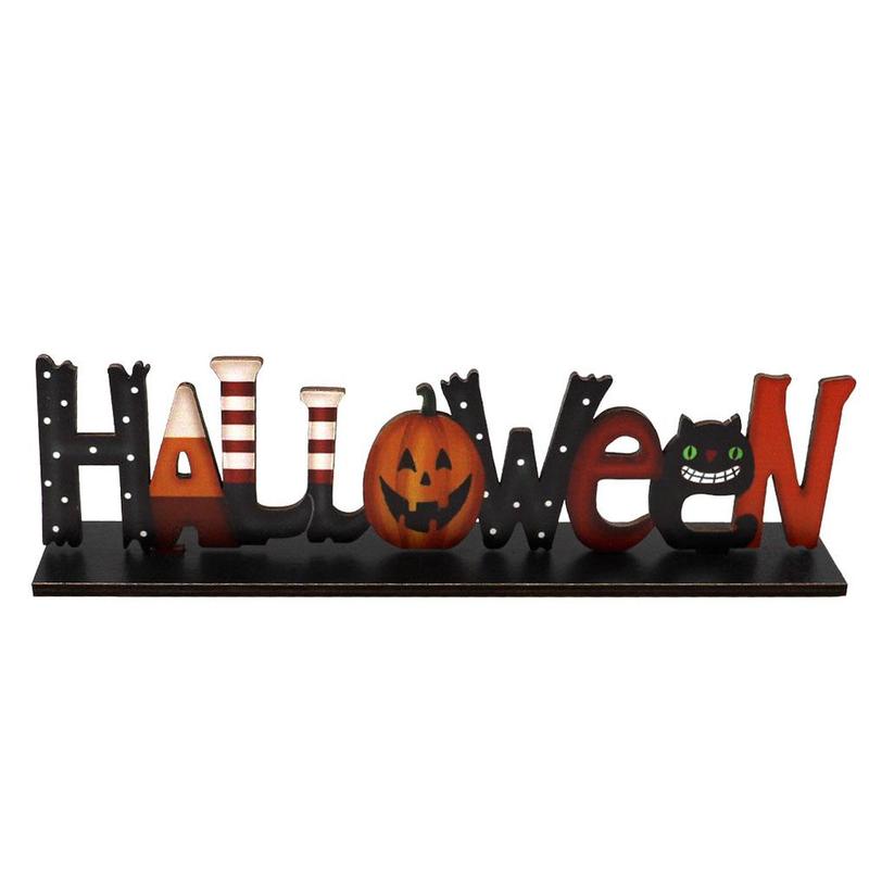 Halloween Letters Wooden Table Decor Halloween Pumpkin Cat S