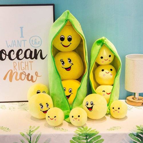 Creative new cute pea pod plush toy doll detachable childre