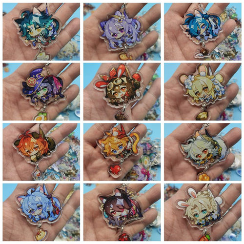 Genshin Impact Xiao Morax Tartaglia Keychain Kaeya Diluc Bar