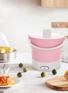 Portable Folding Steamer Hot Pot Stewing Cook Mini Pan Silic