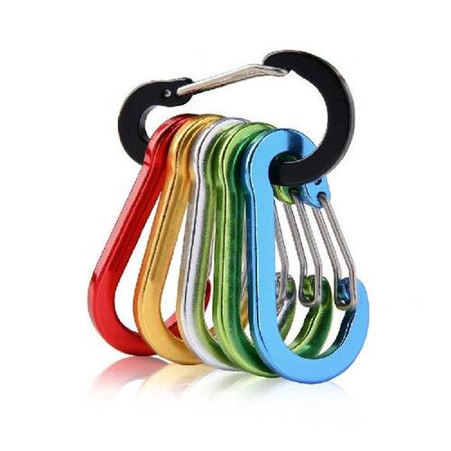 6pcs Carabiner Travel Hooks Camping Equipment Alloy