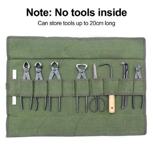 Green Japanese Bonsai Tools Storage Package Roll Bag Garden