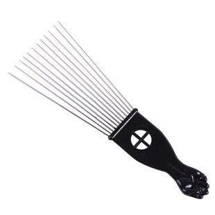 Combs Hairdressing American-Pick-Comb Afro Black Metal for S