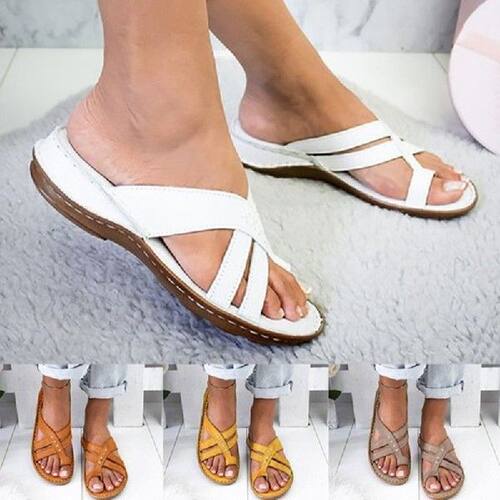Women Slippers Gladiator Mixed Color Shoes Wedges Platform