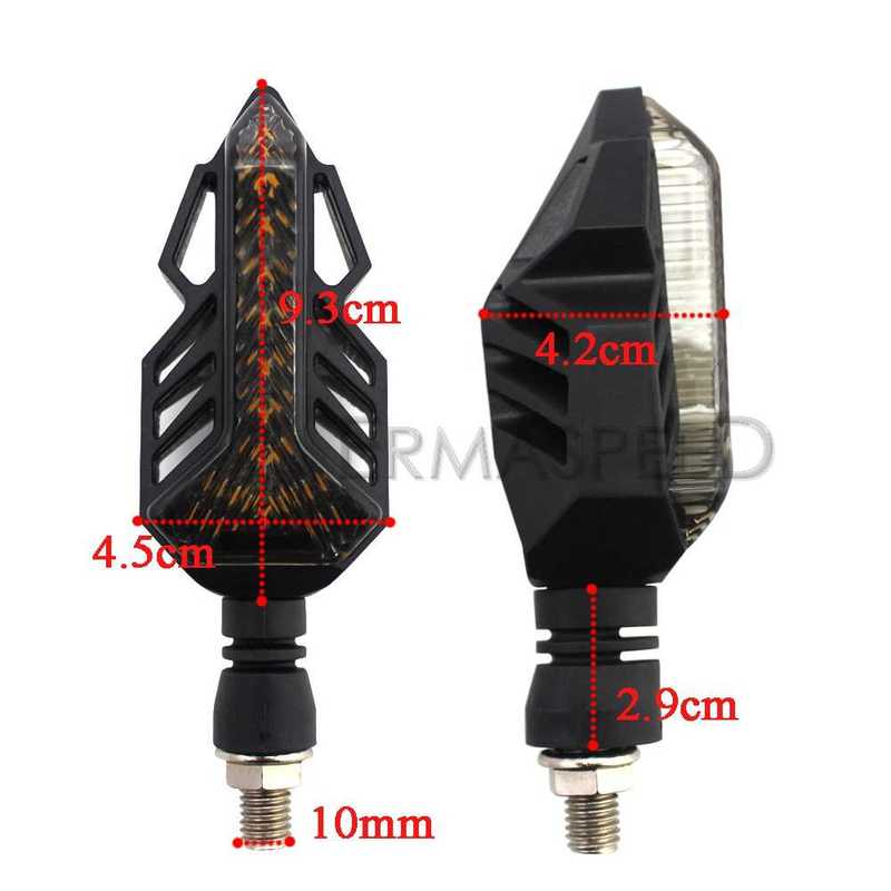 Amber Motorcycle Blinker LED Sequential Pair Smoked Motocros