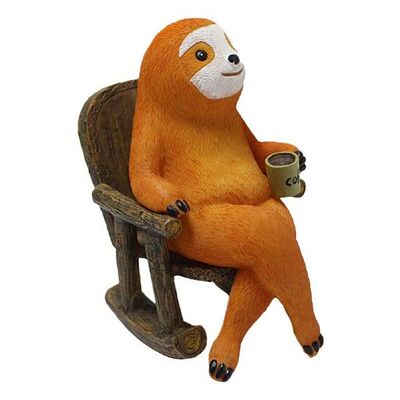 Garden Sloth Statue Resin Rocking Chair Sloth Ornaments