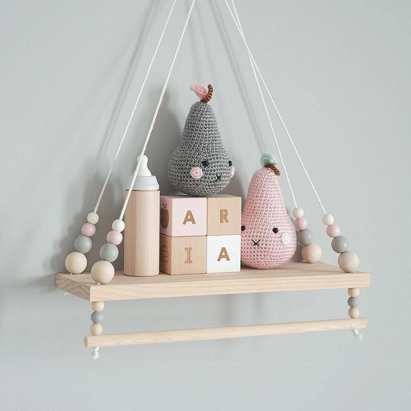 handcrafted shelf kids room hanging bead shelf nordic style