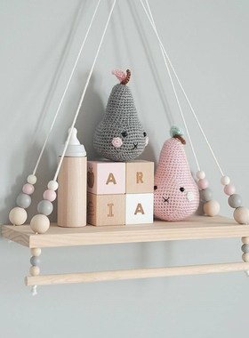 Handcrafted Shelf Kids Room Hanging Bead Shelf Nordic Style
