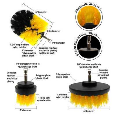 Drill Brush Attacht Set Scrubber Brush Scouring and Scrub