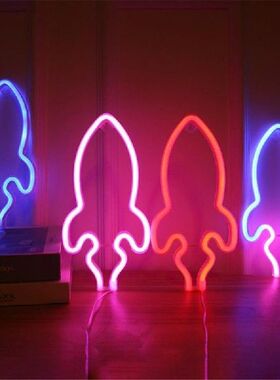 1pc lanet neon light  Creative Hanging Planet Rocket