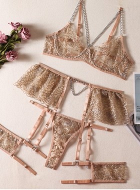 Sexy lingerie garter pajama suit性感内衣文胸内裤吊袜睡衣套装