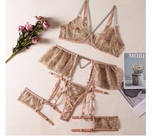 Sexy lingerie garter pajama suit性感内衣文胸内裤吊袜睡衣套装