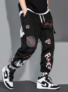 2021 Mens Fashion New Cargo Pants Handsome Pattern Print Loo