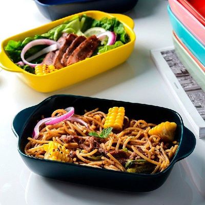 Modern Creative Ceramic Ovenware Dual Handle Baking Dish