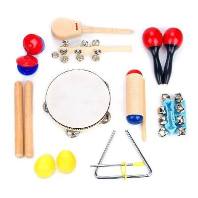 16Pcs Clave Sticks Shakers Tambourine Baby Crib Toys Baby
