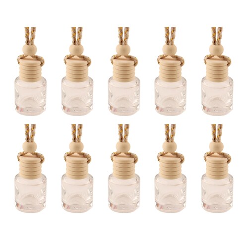 10Pcs Car Hanging Glass Bottle Empty Perfume Aromatherapy
