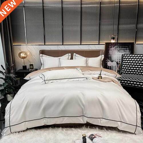 White Gray Egyptian Cotton Hotel Duvet ver set 600TC Long St