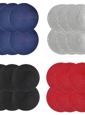 896A 6Pcs Nordic Round Woven Placemats Waterproof Dining