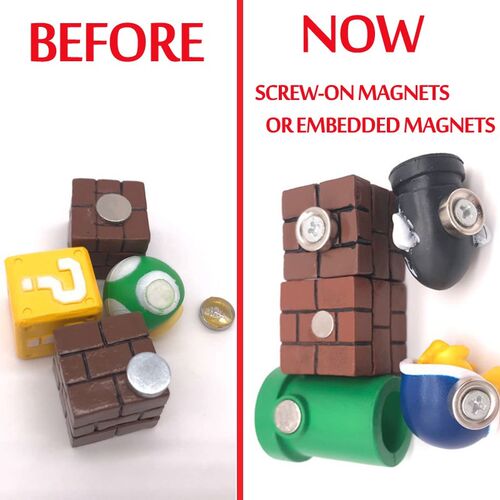 63pcs 3D Super Mario Bros. Fridge Magnets Refrigerator Messa