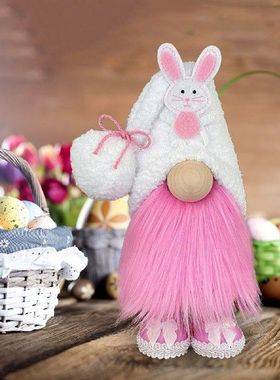 2022 Happy Easter Bunny Gnome Doll Long-eared Rabbit
