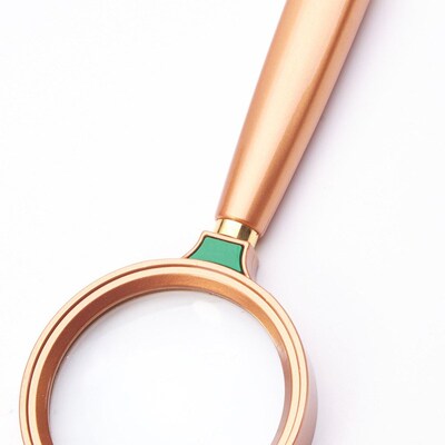 QK-8005 8X Plastic Handle Glass Lens 80mm Diameter Magnifier