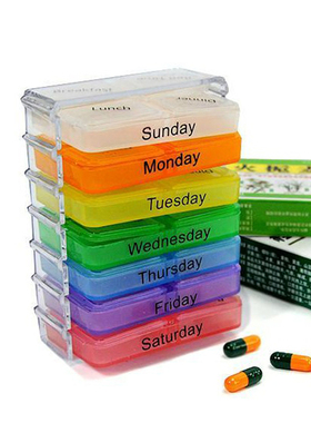 Practical pills stored for 7 days per week sorting box