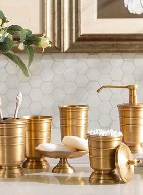 1Pc Retro Copper Mouth Cup Soap Dispenser Dish Toothbrush