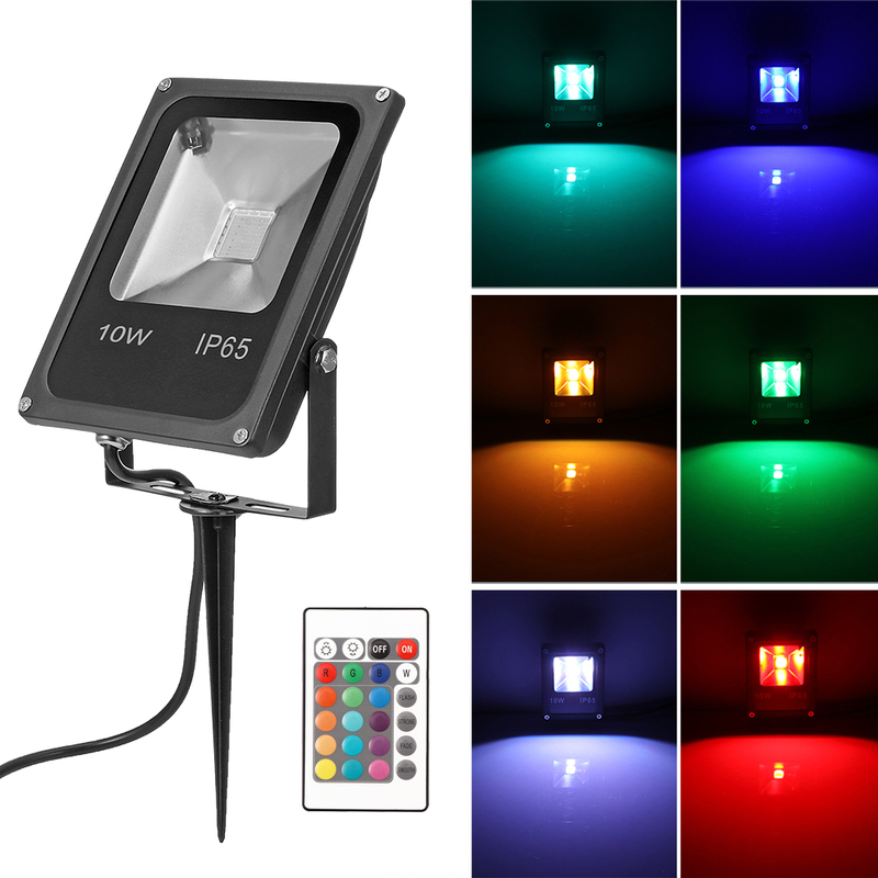20W RGB LED Lawn Lamp Floodlight Spotlight Remote Controller