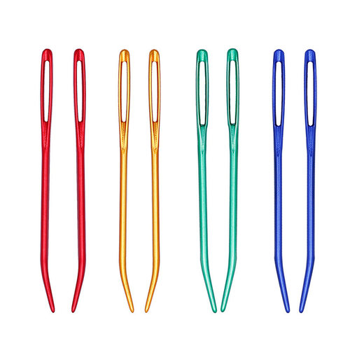 2pcs Aluminum Bent Tip Tapestry Darning Knitting Needles Nee