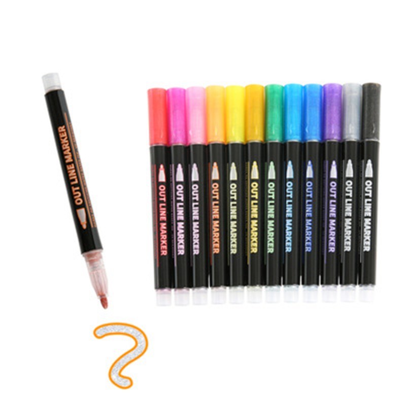 12 Colors DIY Album Scrapbooking Marker Pen Metallic Marker