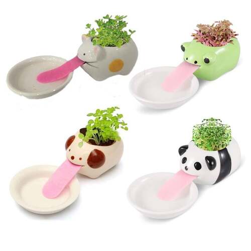 Cute Polar Bear Blue Bear Monkey Ceramic Flower Pot mall