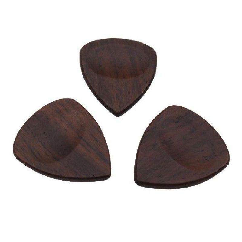 3 Pcs Guitar Bass Picks Plectrum Solid Wood Standard for