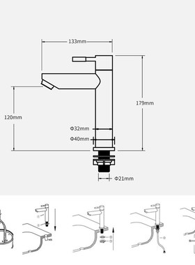 Black Kitchen Sink Faucet Stainless Steel Washbasin Faucets
