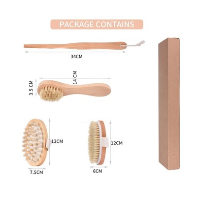 CLPAIZI Natural Bristle Body Massage Brush Exfoliation Prom
