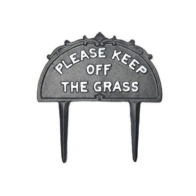 Cast Iron Sign 'Please Keep Off The Grass' W