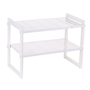 2-Tier Under Sink Storage Rack Expandable Shelf Storage Orga