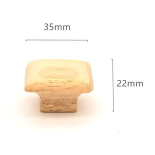 6Pcs/Lot Square Wooden Cabinet Knobs Solid Wood Single Hole