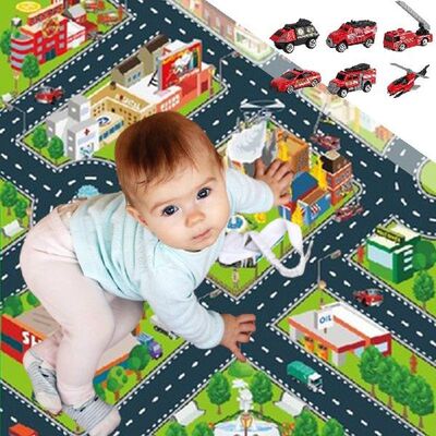 City Map Traffic Car Park Play Mat Kids Rug Engineering