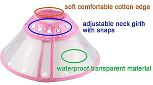newCat Cone Dog Cone Collar Soft Dotted Recovery Collar Aft